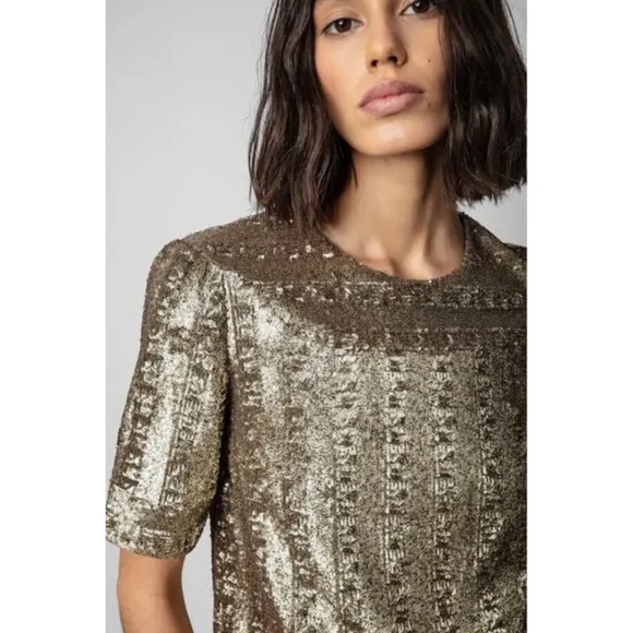 Zadig and Voltaire Toysse Sequin Top - Picture 2 of 8